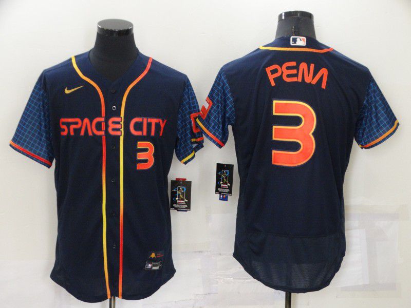 Men Houston Astros #3 Pena Blue City Edition Elite Nike 2022 MLB Jersey->women mlb jersey->Women Jersey